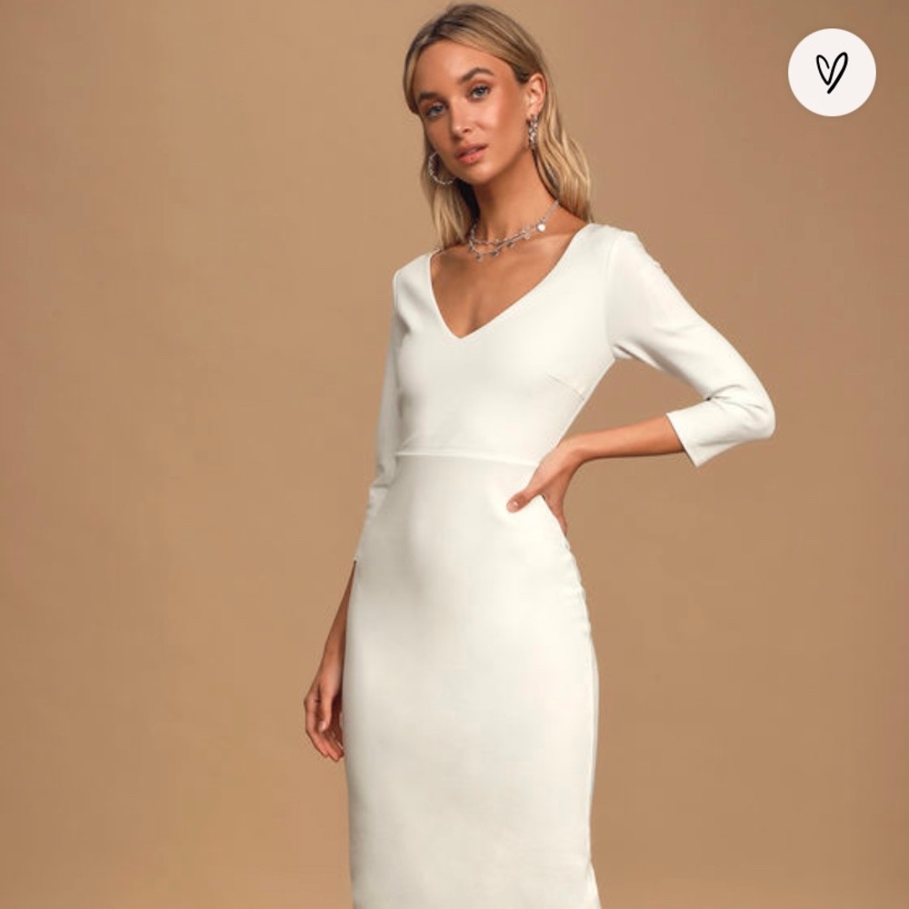Lulus Body-con white midi dress